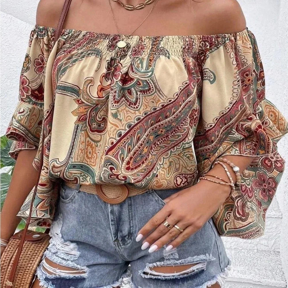 Fashion Ruffle Sleeve Top Size 2X